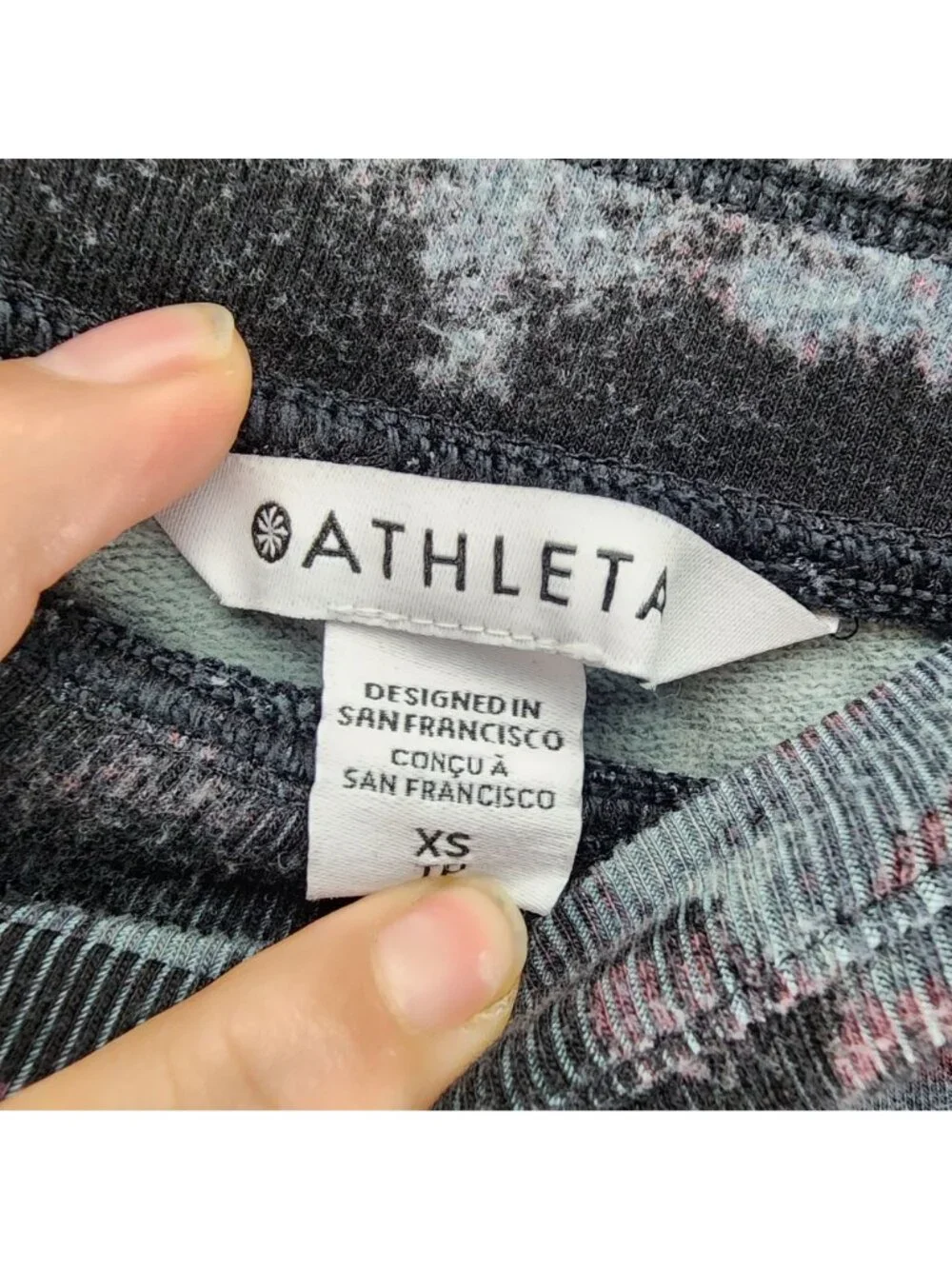 Athleta Pants Womens XS Black Multicolor Stretch Mid Rise Jogger